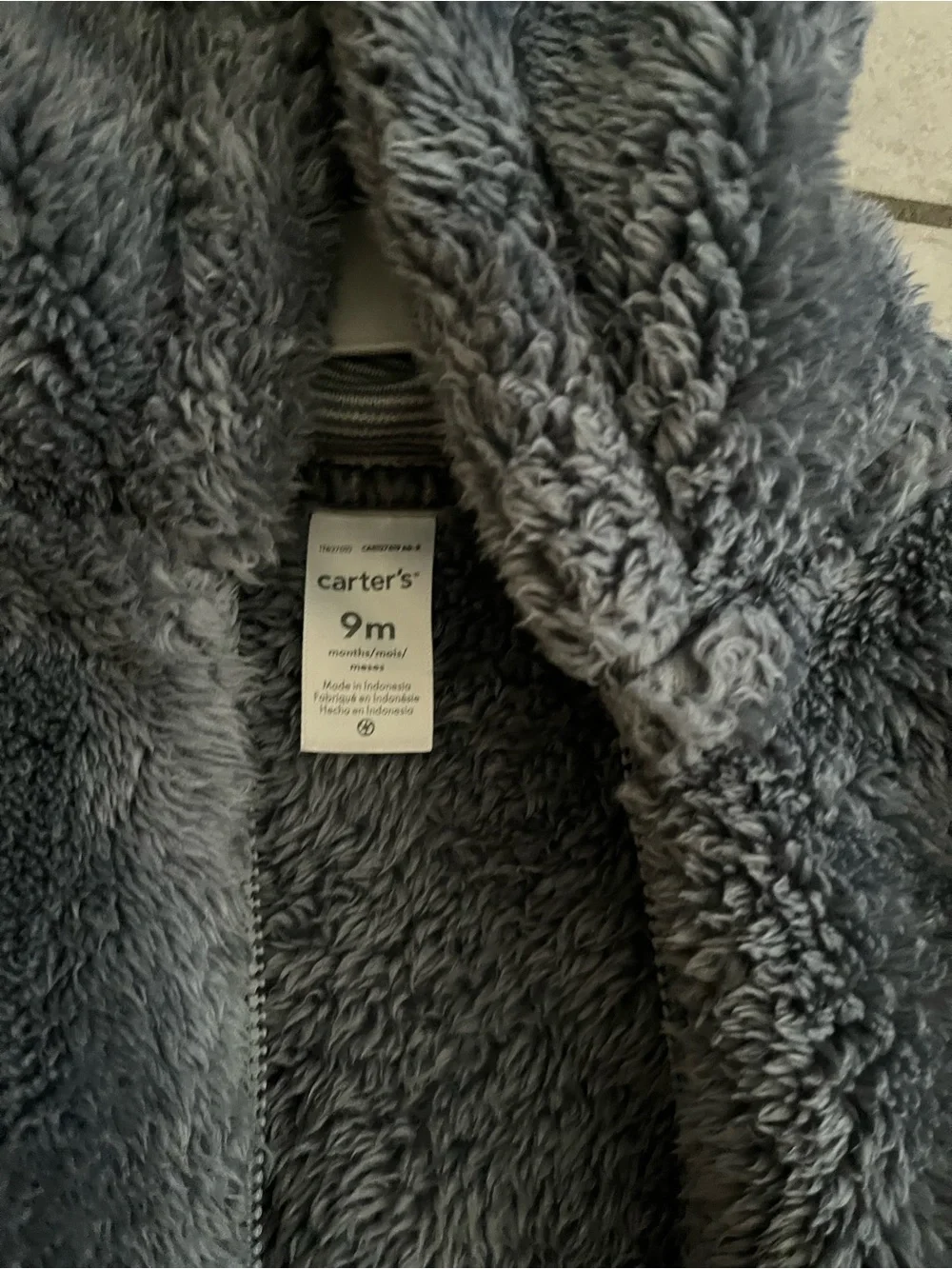 Plush Hooded Teddy Jacket for Kids - Gray